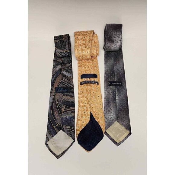 Men's High Quality 100% Silk & Polyester Tie Set of 3 - Picture 3 of 5